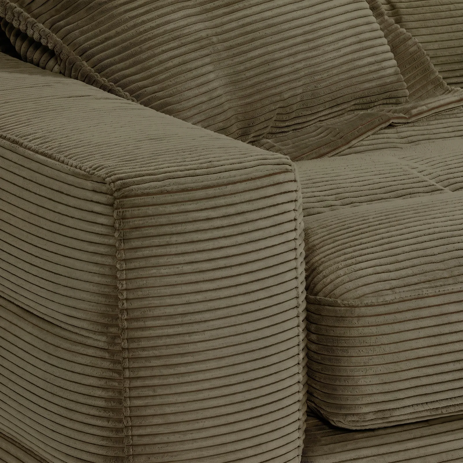 Twain Medium 1.5 Seater Armrest Left Modular Sofa, Green Fabric | Barker & Stonehouse 3