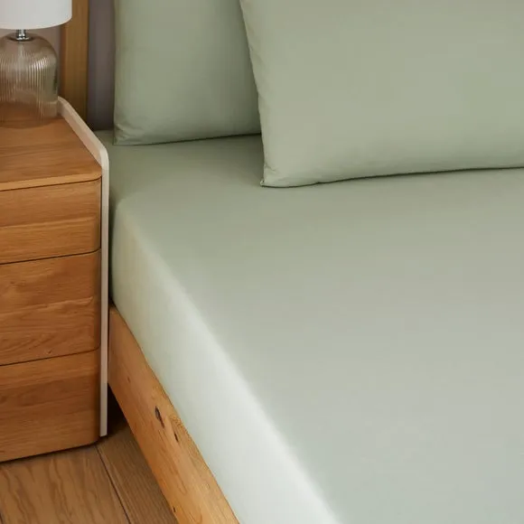 Soft Cotton Plain Fitted Sheet 1