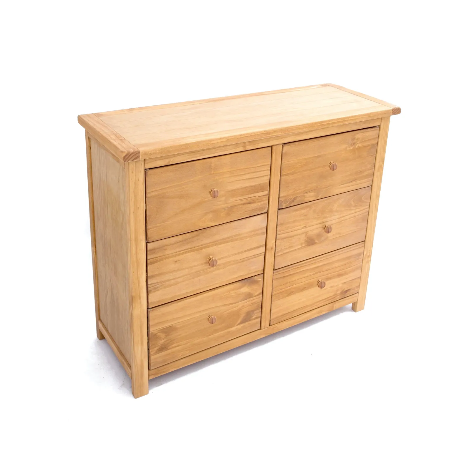 Cabinet Bits Lugo 6 Drawer Chest of Drawers Wood Knob in Light Brown 3