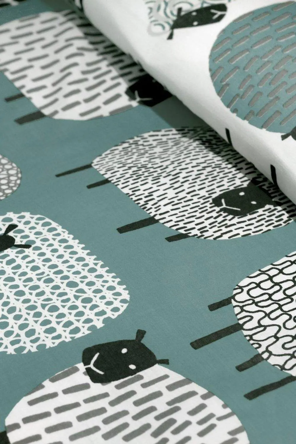 Fusion 'Dotty Sheep' Fun Reversible Duvet Cover Set in Duck Egg Blue 5