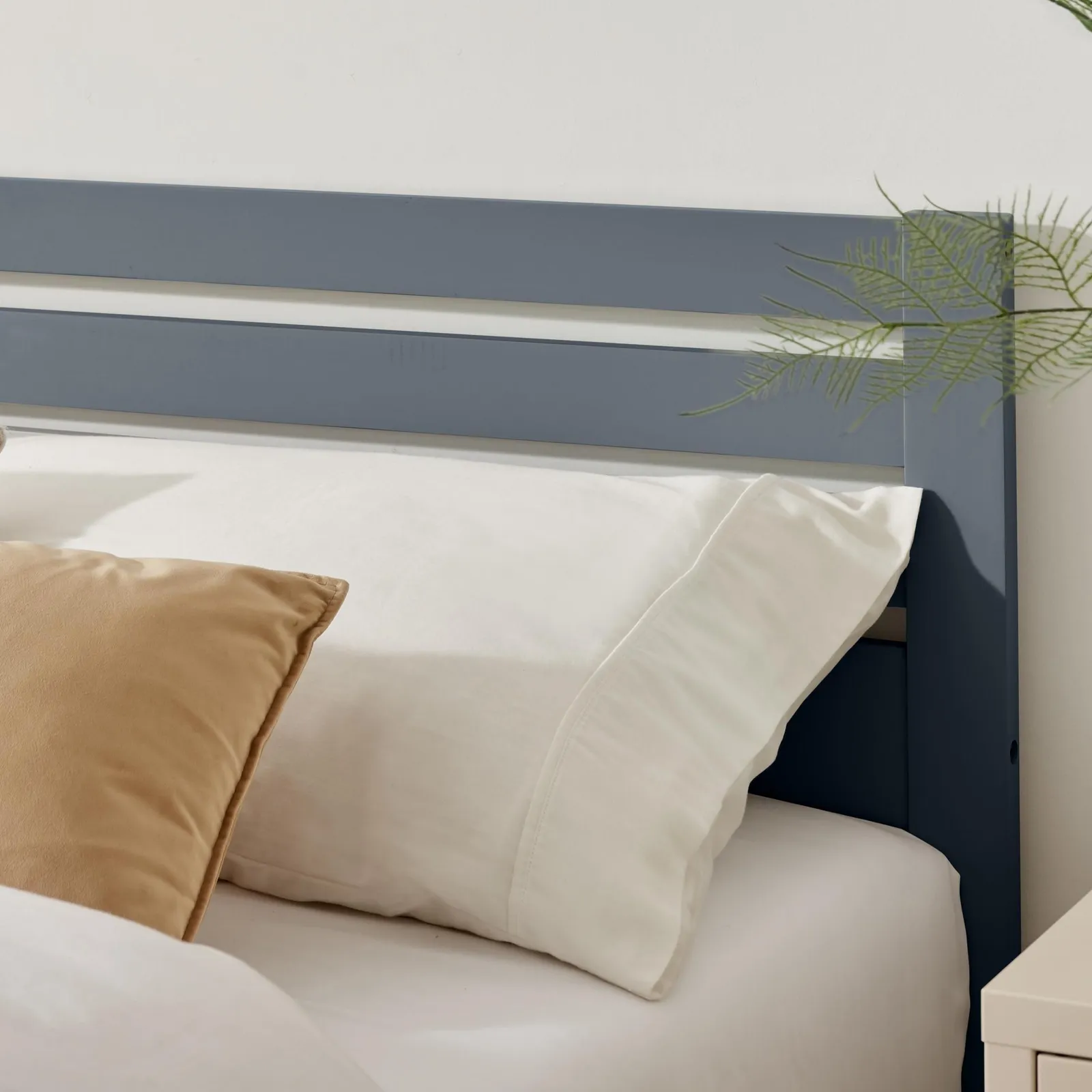 FurnitureboxUK Declan Solid Pine Single Bed Frame in Dark Grey 3