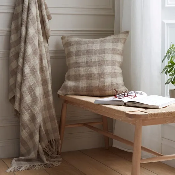 Gingham Cotton Throw Blanket, 130cm x 180cm 3