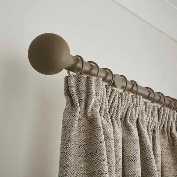 Contemporary Ball Fixed Metal Curtain Pole with Rings 4