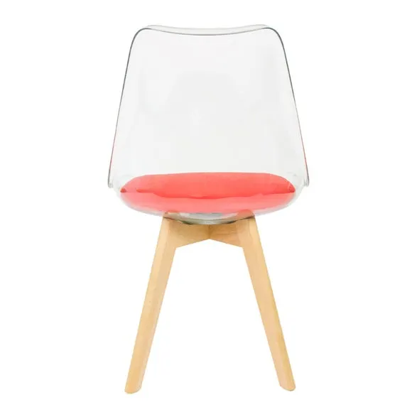 Fusion Living Soho Clear Plastic Dining Chair with Squared Legs 6