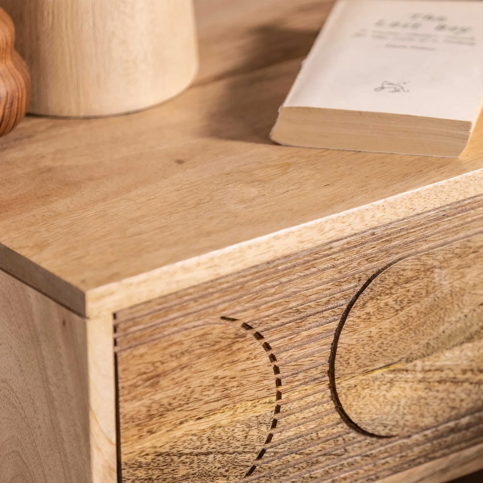 Zuberi Bedside Table 40X40X62Cm, Neutral Wood | Barker & Stonehouse 4