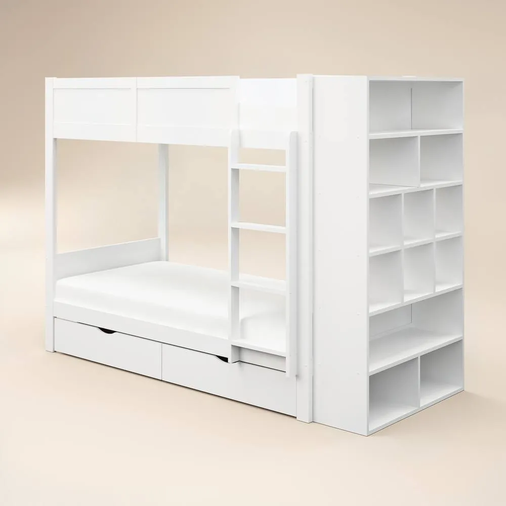 Flair Ruby Wooden Bunk Bed with Storage in White 5