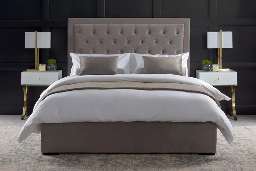 Zeno Upholstered Bed Feather Grey