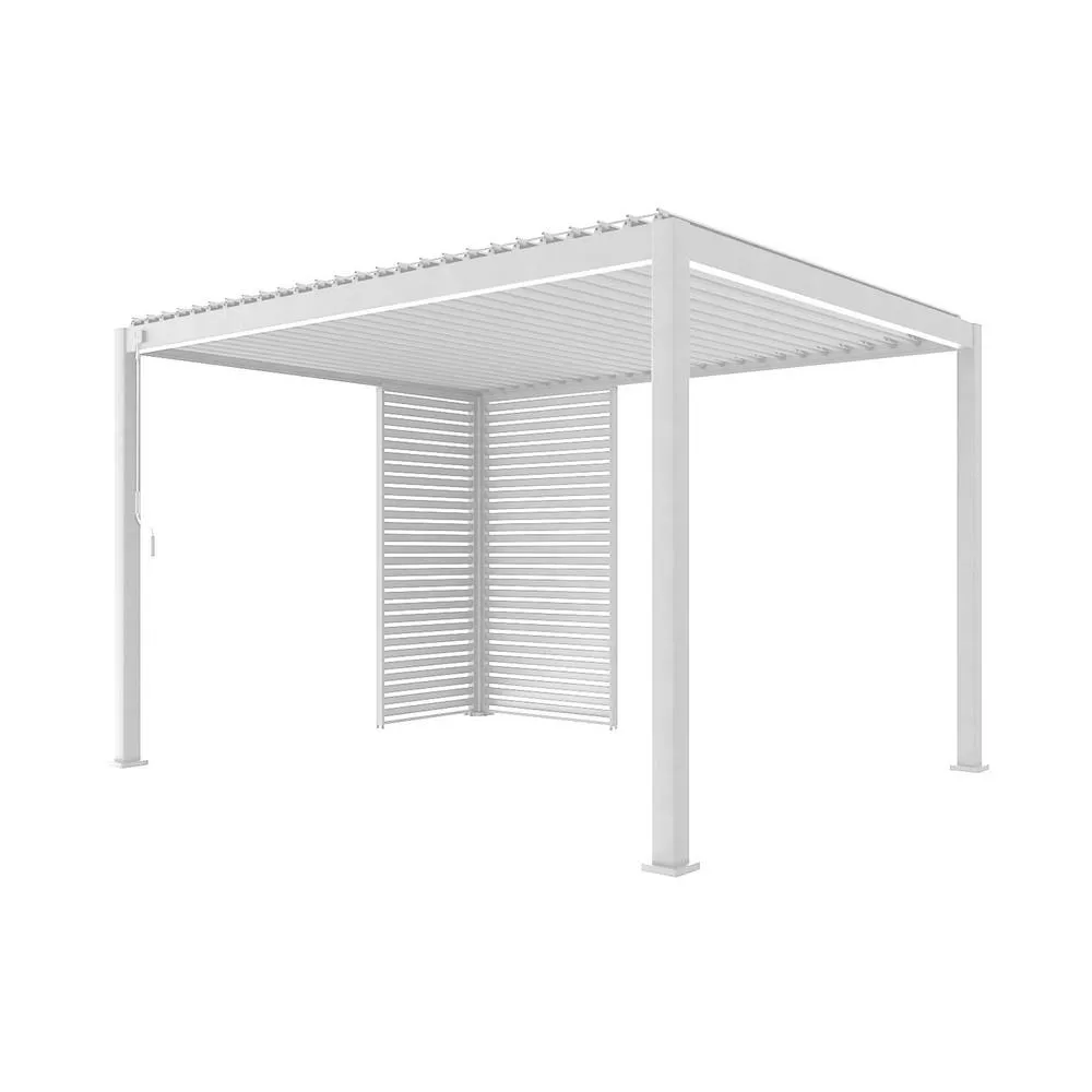 sweeek Louvered pergola Triomphe 3x4m + louvers 100cm + louvers 130cm in White 2