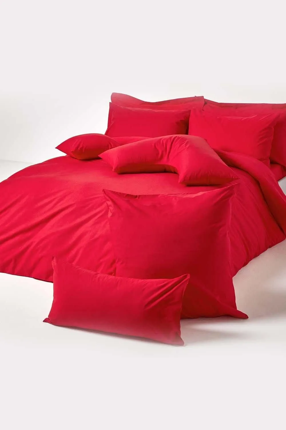 Homescapes Egyptian Cotton Housewife Pillowcase 200 TC, Standard Size in Red 5
