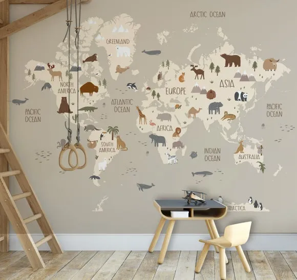 World Map Wall Mural 1