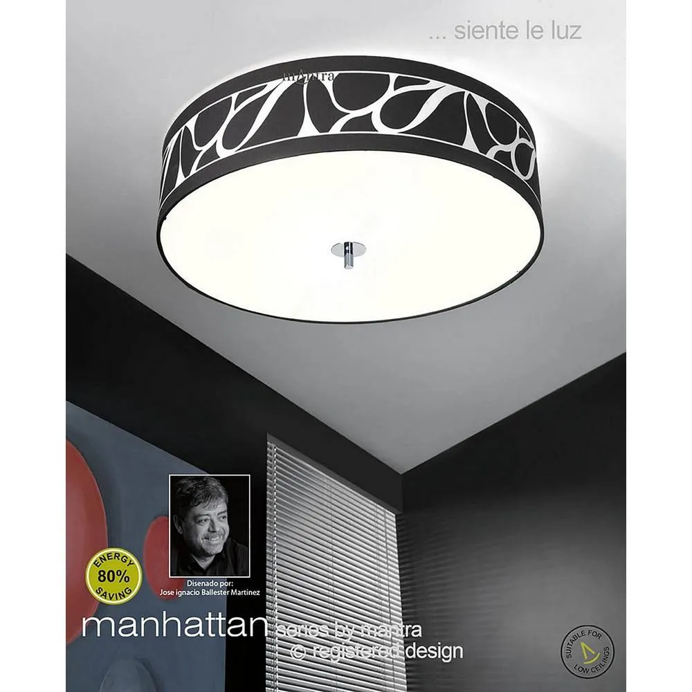 Netlighting Manhattan Wall Lamp E14 Swing Arm Chrome Black Patterned Shade in Grey 4