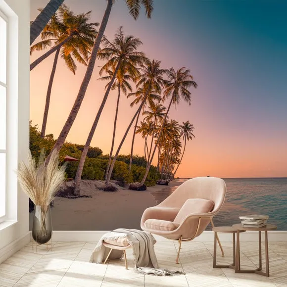 Sunset Beach Multicoloured Wall Mural 1