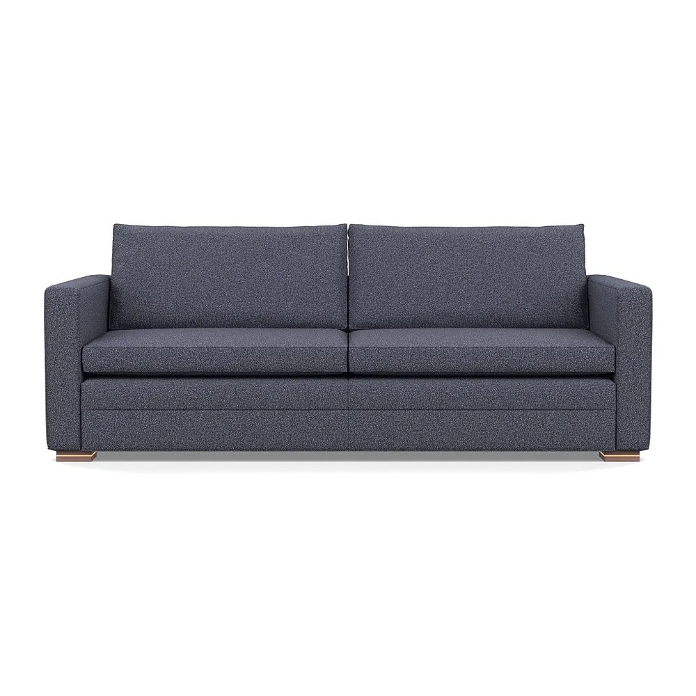Heal's Palermo 4 Seater Sofa Loop Boucle Navy Brass/Walnut Feet 1