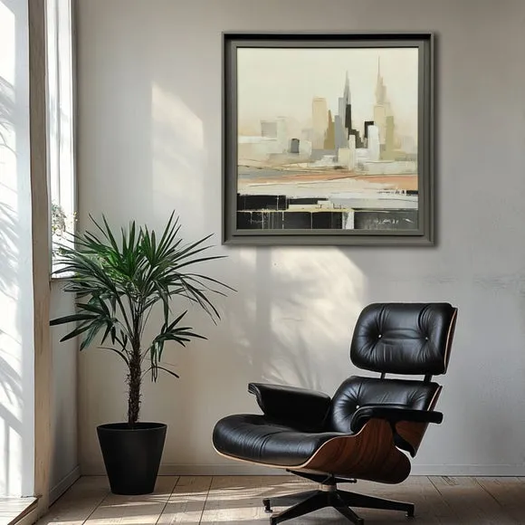 Coloured Urban City by Irena Orlov Framed Canvas