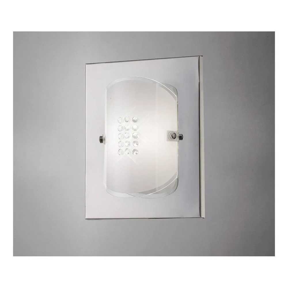 Netlighting Starlis Flush Wall Lamp Switched 1 Light Polished Chrome Glass Crystal in Grey 2