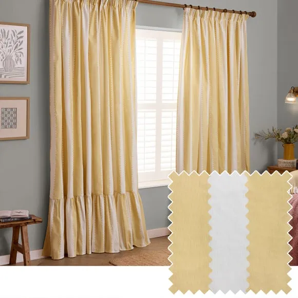 Furn. Birdie Stripe Pencil Pleat Curtains 5