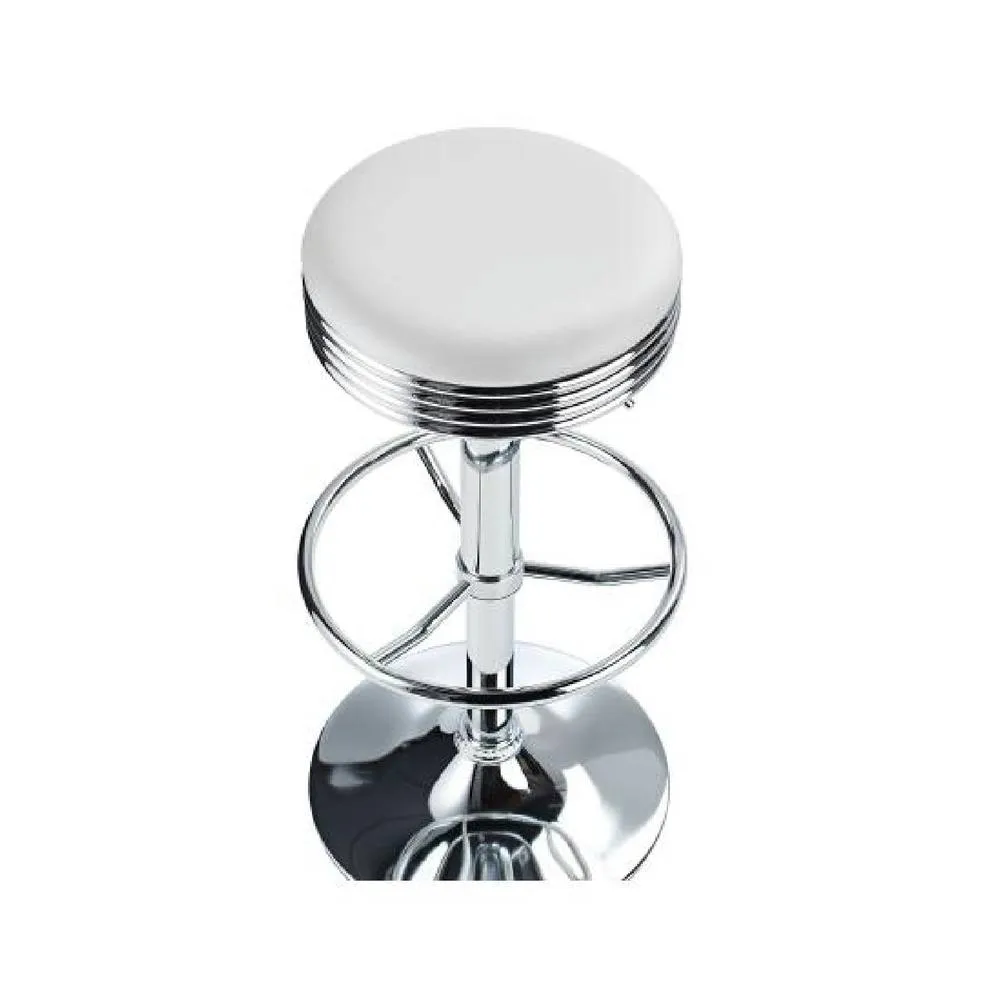 netfurniture Chicago Retro American Diner Kitchen Bar Stool White Adjustable Height 6