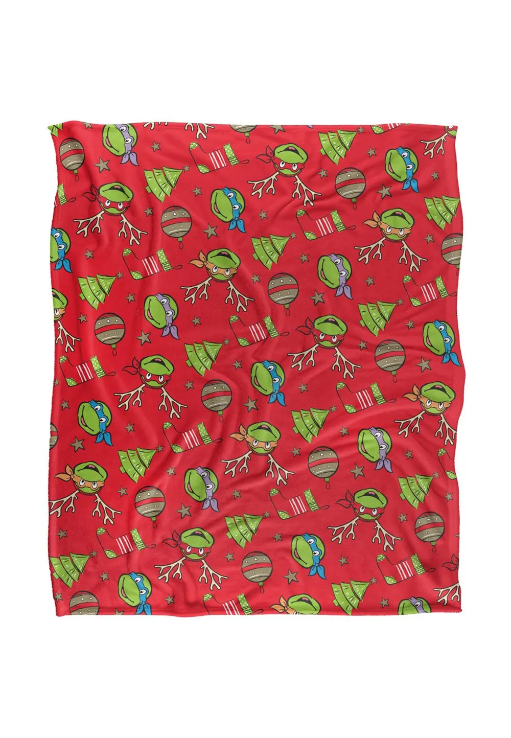 Teenage Mutant Ninja Turtles TMNT Christmas Pattern Silky Touch Super Soft Throw Blanket 152 X 127 cm in White