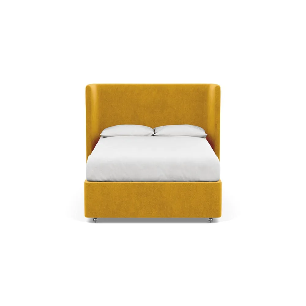 Heal's Monroe Headboard (Lift Storage) Double Smart Luxe Velvet Canary 1