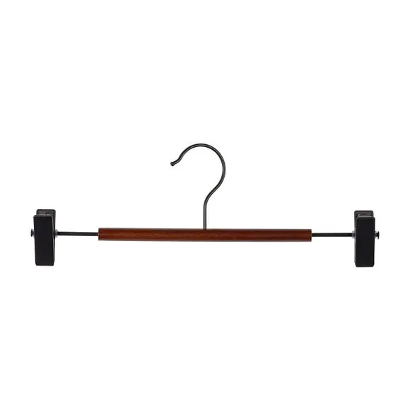 Set of 6 Wooden Bar Clip Trouser Hangers 3