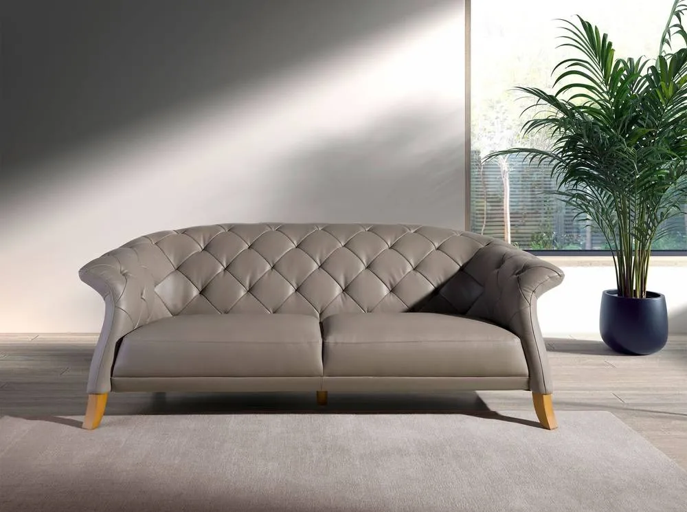 Angel Cerda Chester 2-Seater Grey Cowhide Leather Sofa 3