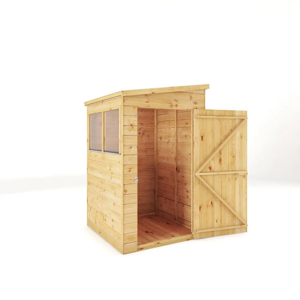 Mercia 4 x 4 Feet Modular Shiplap Pent - Wood - L134 x W127.9 x H203.3 cm in Light Brown 2