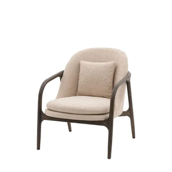 Aurora Fabric Wooden Arm Accent Chair 4