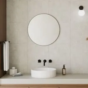 Sensio Leo Black Round Bathroom Mirror - 600mm 2