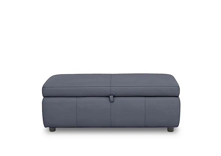 Tyrell 120cm Leather Blanket Box - BV Ocean Blue