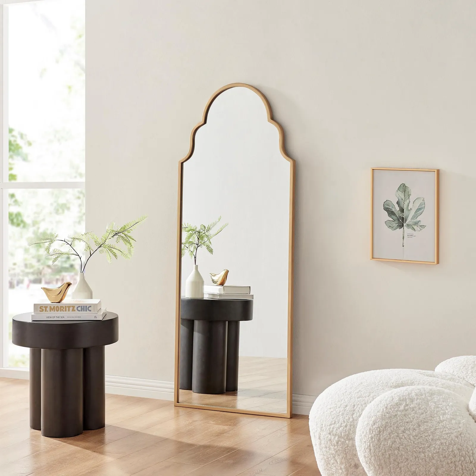 FurnitureboxUK Hima Metal Framed Moroccan Arch Glam Wall Mirror in Gold 2