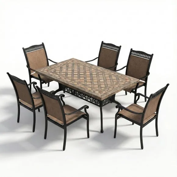 Roselane Rectangular Table with 6 Montrose Chairs 2