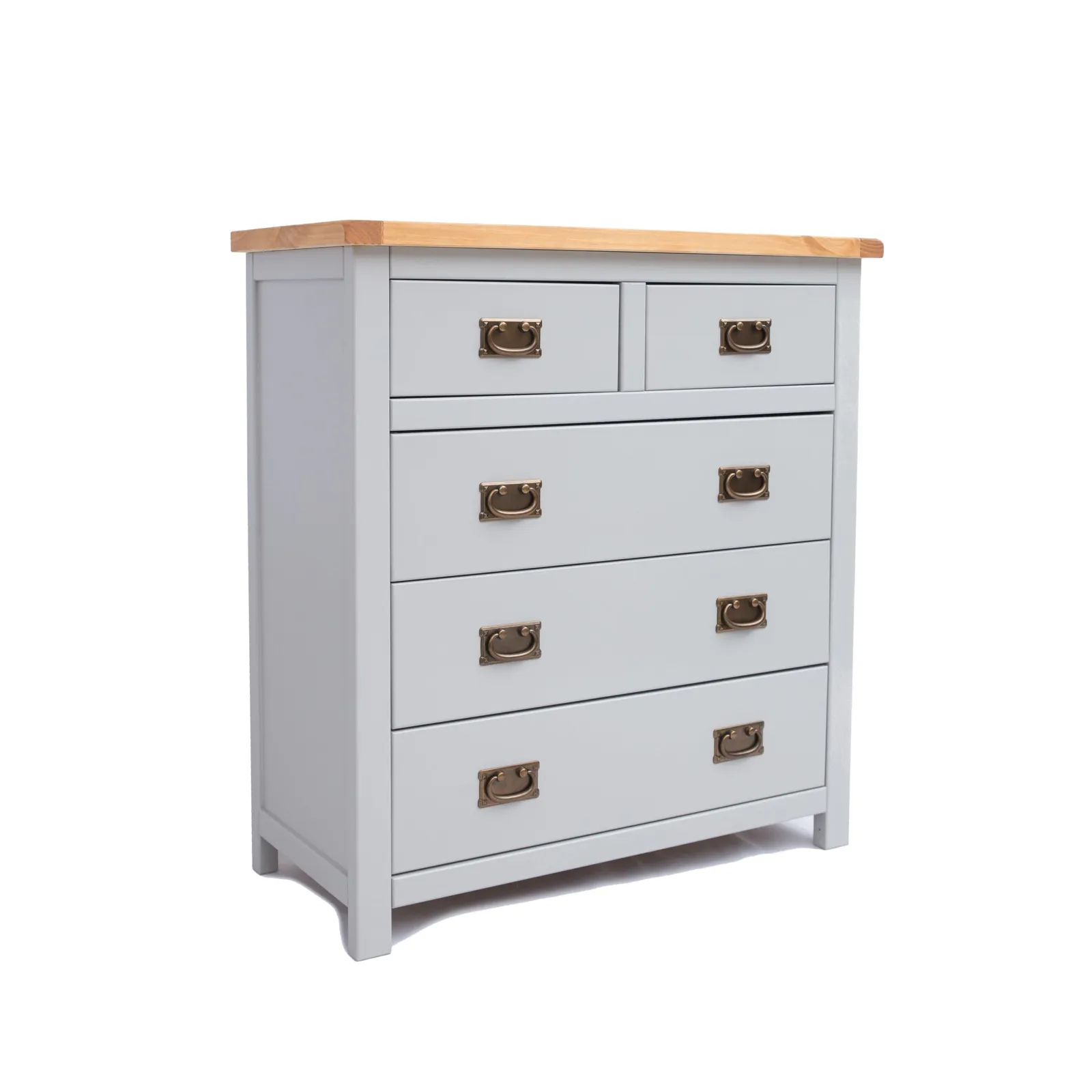 Cabinet Bits Argenta 5 Drawer Chest of Drawers Bras Drop Handle in Light Grey 2