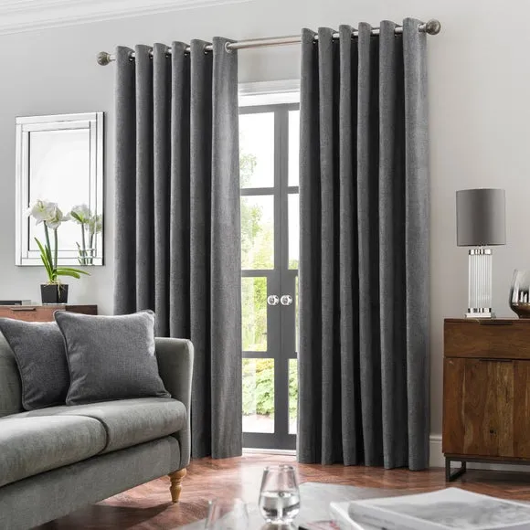 Oxford Chenille Eyelet Curtains 2