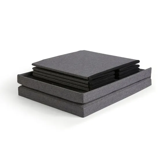 Faux Linen Bed Ottoman 5