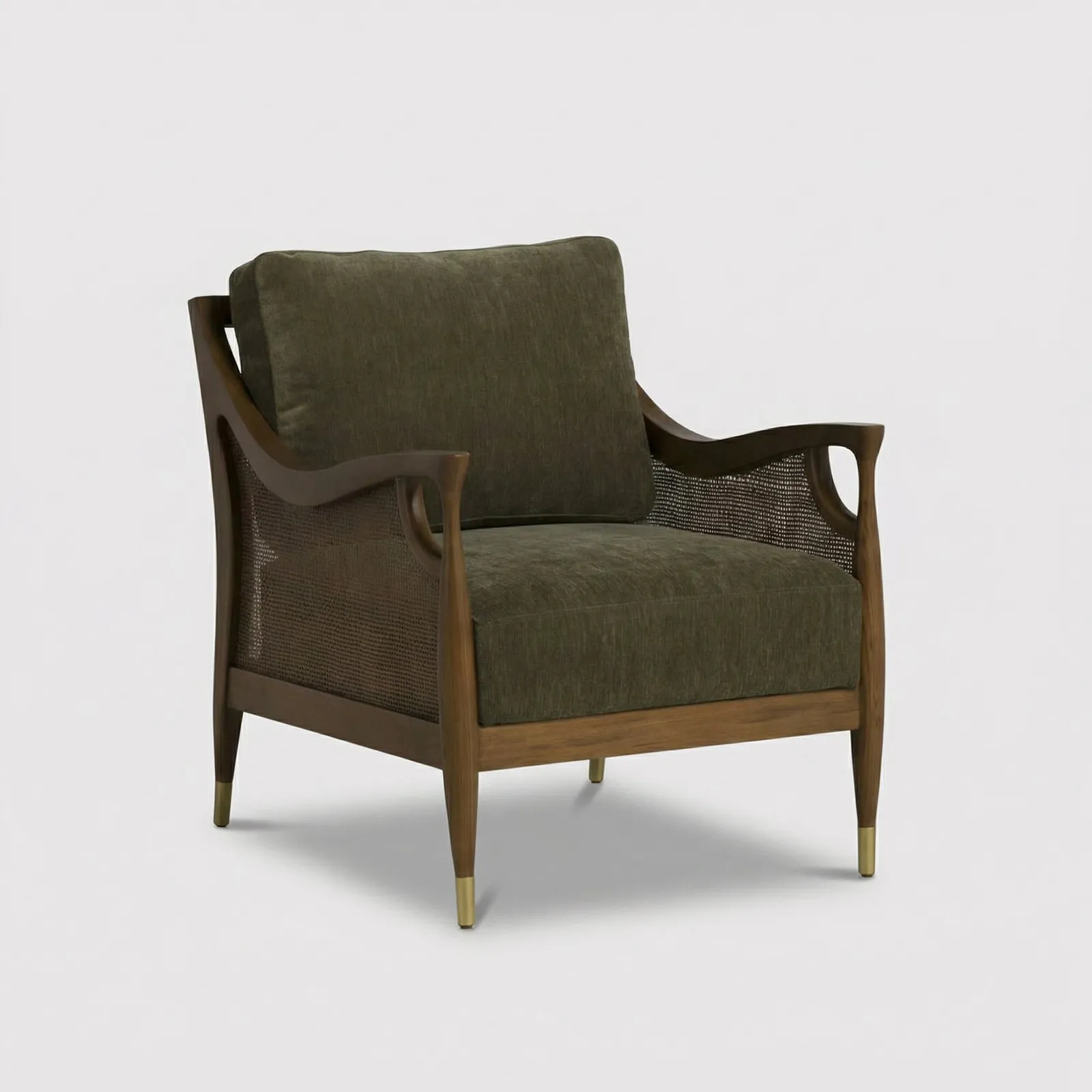 Ambrosio Accent Armchair, Green Fabric | Barker & Stonehouse 1