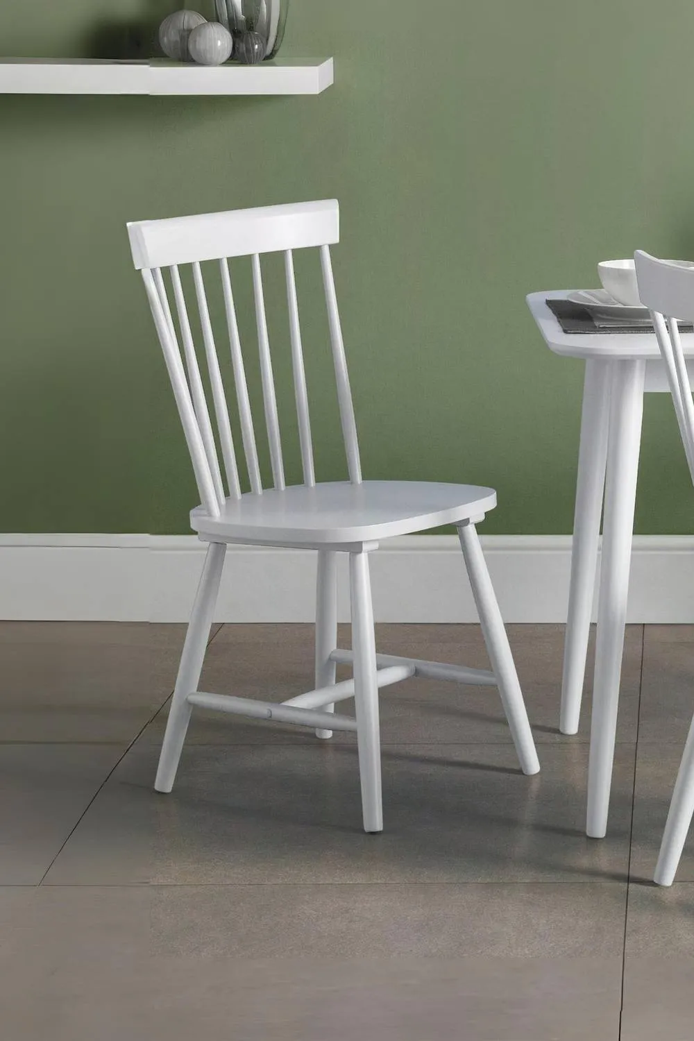 Julian Bowen Torino Spindle Back Dining Chair (Set of 2) in White