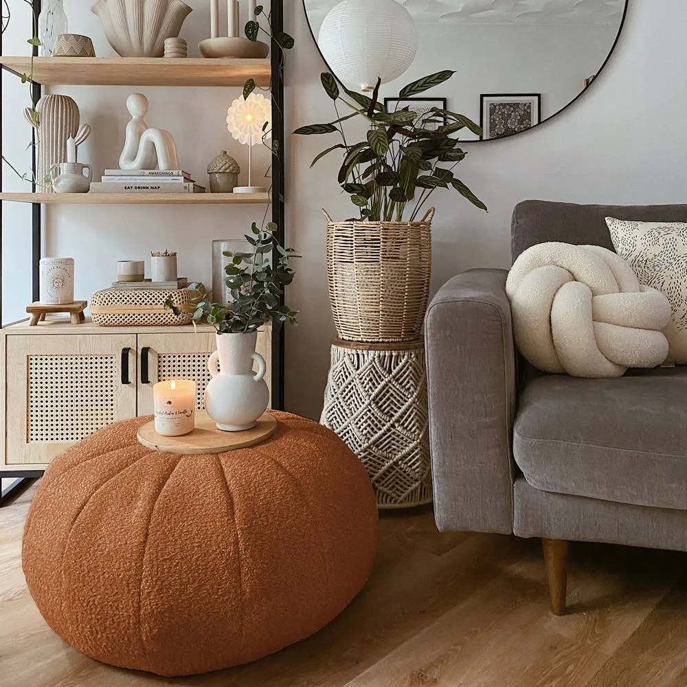 rucomfy Beanbags rucomfy Indoor Snug Pouffe - Comfortable Bean Bag Footstool in Burnt Orange