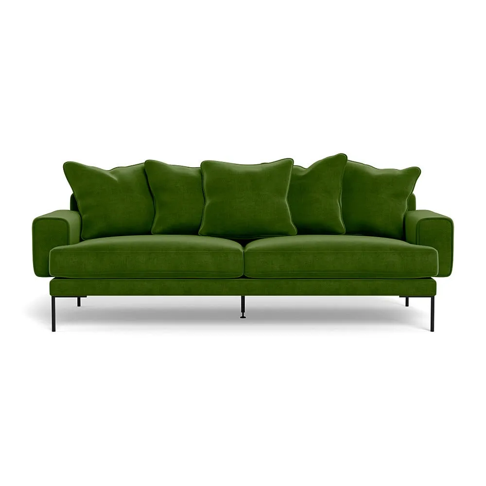 Heal's Torrington 4 Seater Sofa Smart Luxe Velvet Grass Black Feet 1