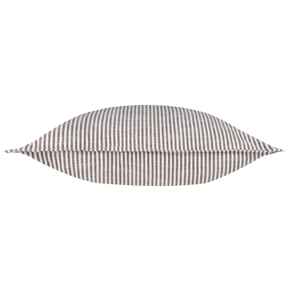 Yard Truro Stripe Reversible 100% Cotton Cushion in Chocolate 4