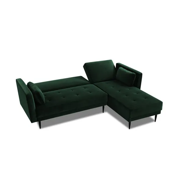 Selassi Velvet 3 Seater Corner Sofa Bed 4