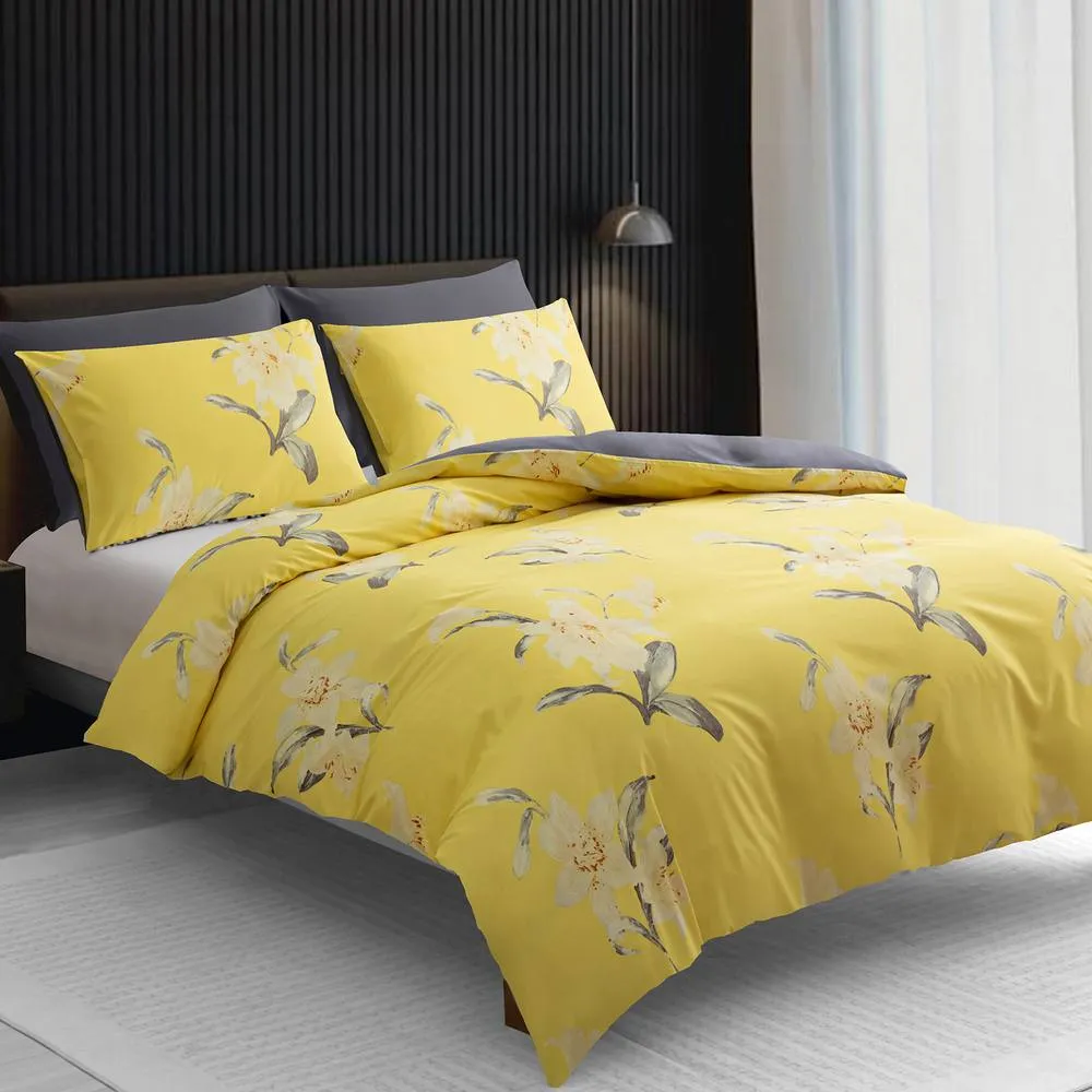 Pamposh Brushed Microfibre Duvet Cover Sets in Yellow