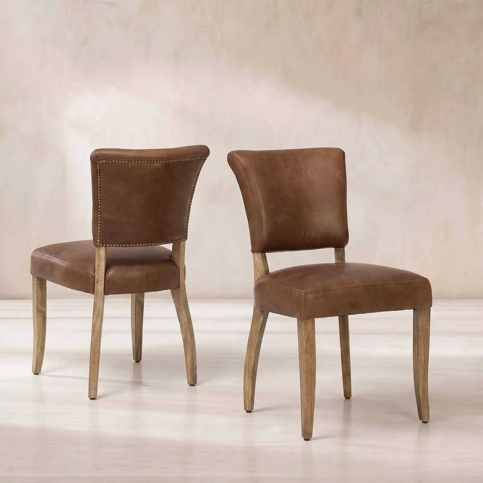 Timothy Oulton Mimi Dining Chair, Brown Leather | Barker & Stonehouse