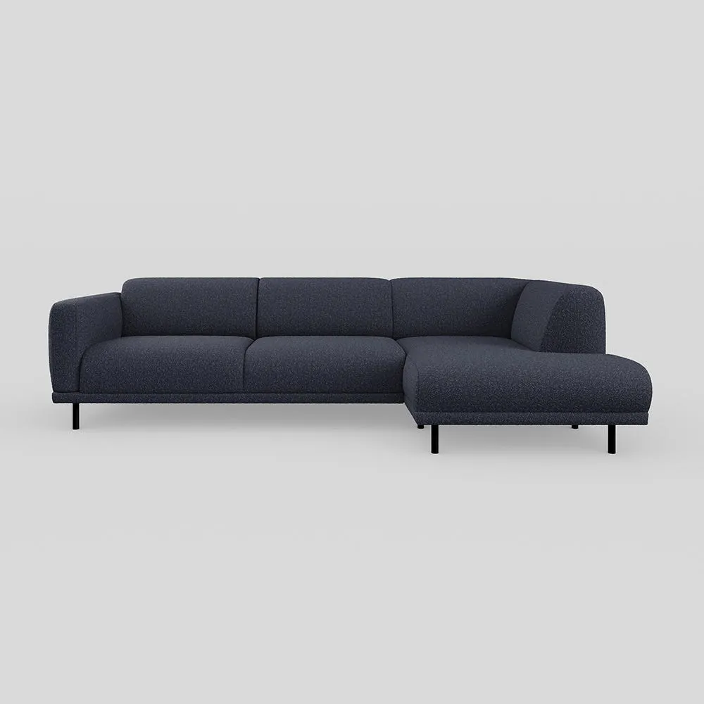 Heal's Harri 3 Str Chaise Sofa RHF Boucle Indigo 1