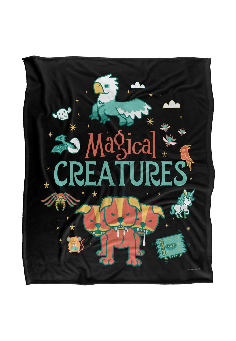 Harry Potter Magical Creatures Officially Licensed Silky Touch Super Soft Throw Blanket 152x127 cm in White