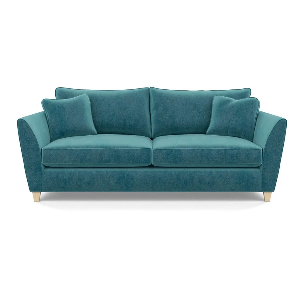 Heal's Torino 4 Seater Sofa Smart Luxe Velvet Airforce Blue Natural Feet 1