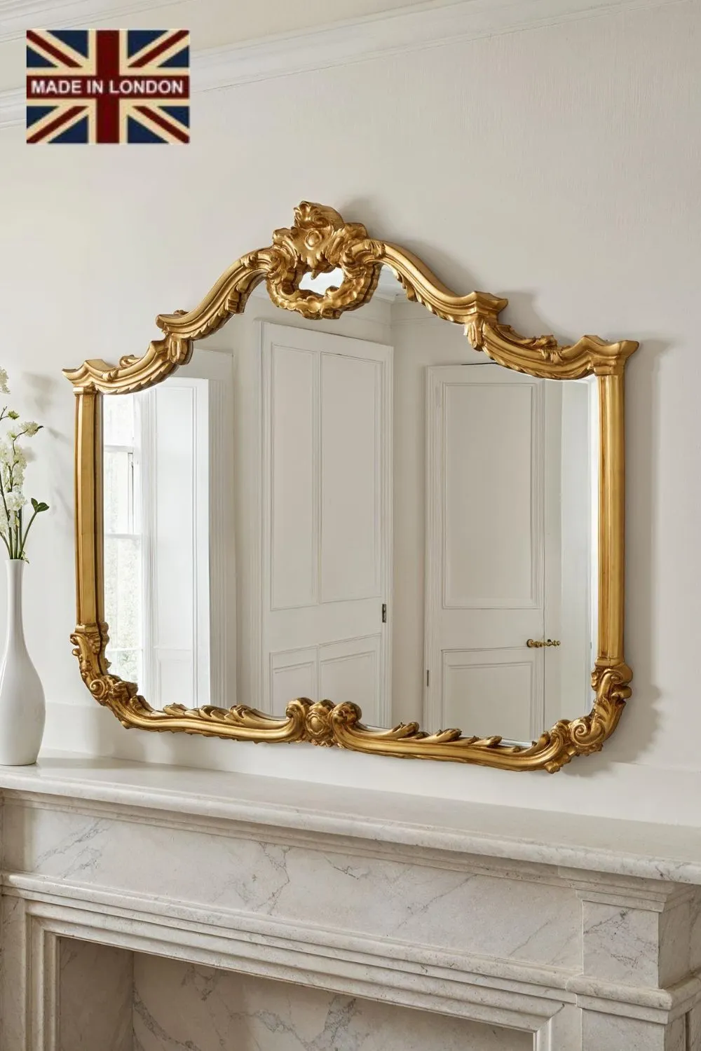 Yearn Mirrors Carved Landscape mirror Gold 122(w)x104cm(h)