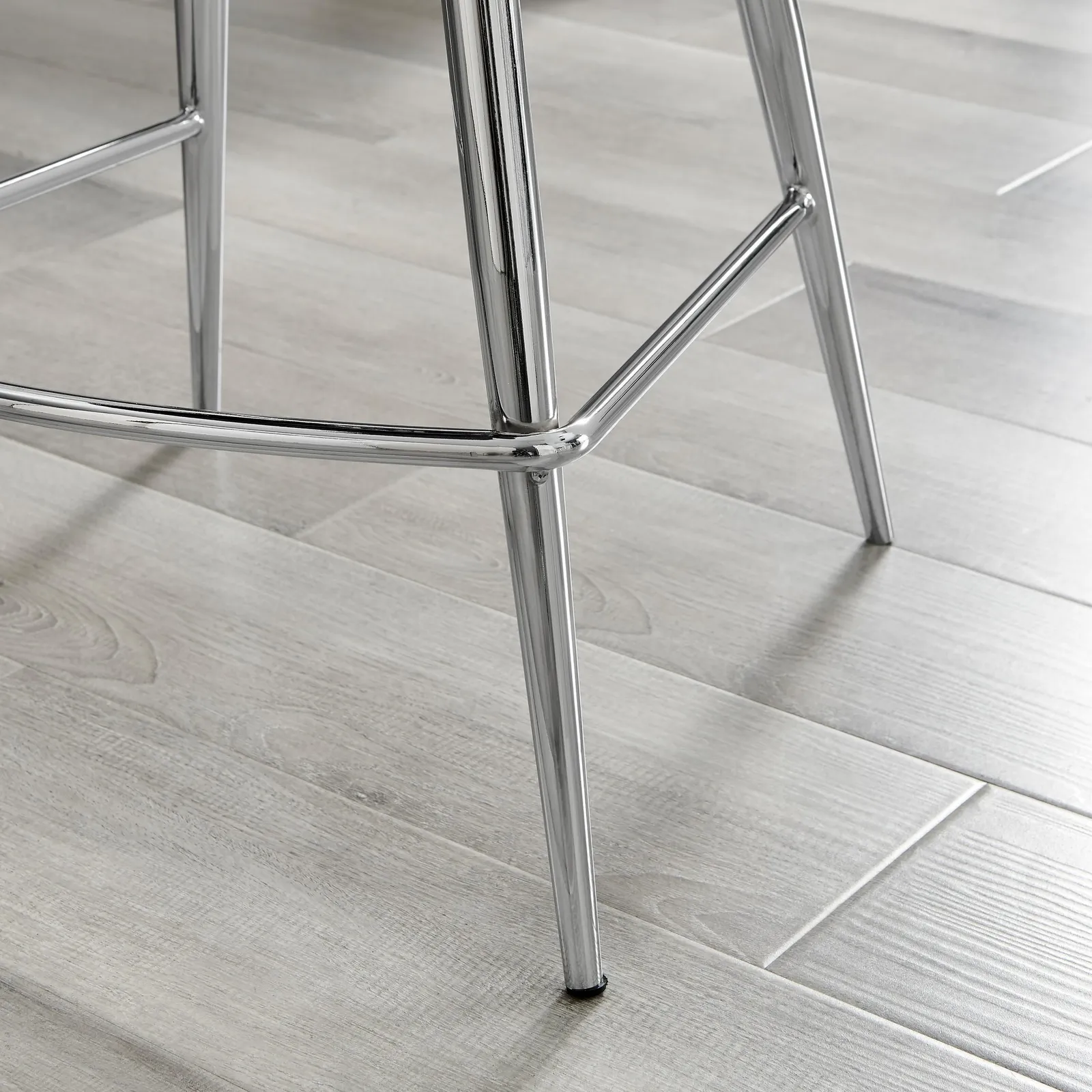 FurnitureboxUK Pesaro Set of 2 Velvet Silver Legs Counter Stools in Black 5