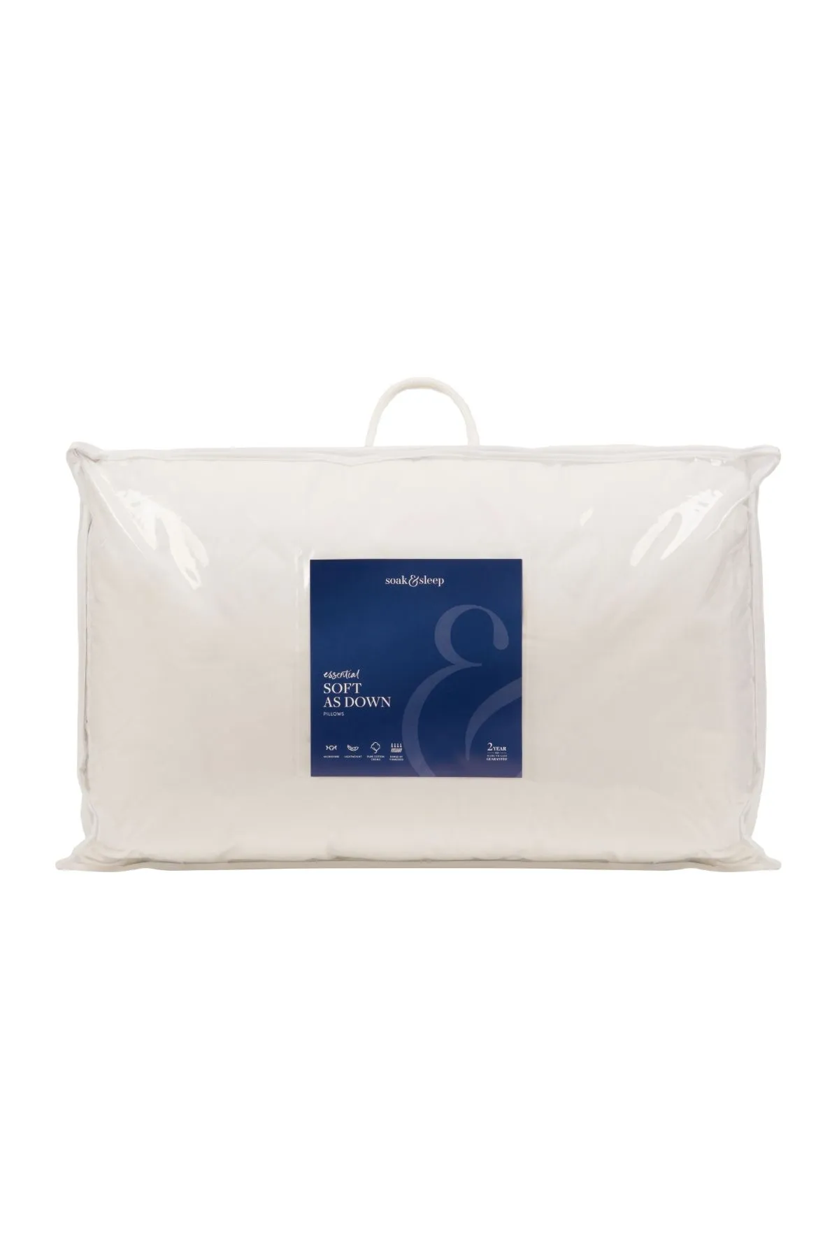 Soak&Sleep Soft As Down Microfibre Standard Pillow 4 Pack - Medium/Firm in White 4