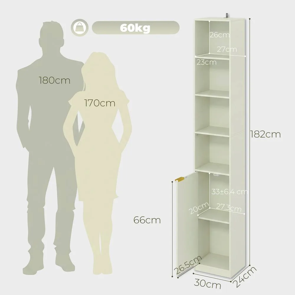 HOMCOM Bookcase Adjustable Shelf 6-Tier in Light Green 3