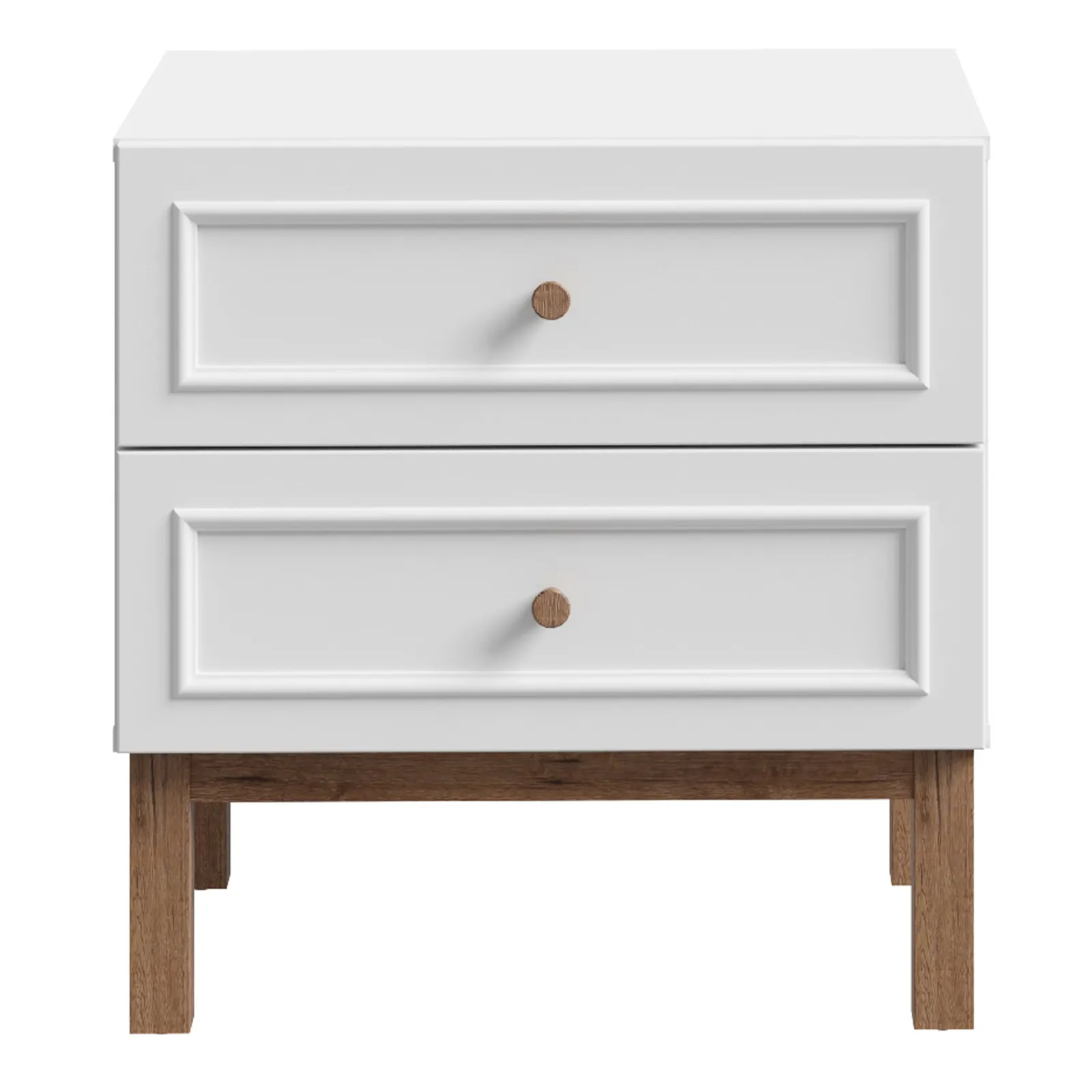 Furniture To Go Wensley 2 Drawer Bedside Chest in Light Grey & Oak 2